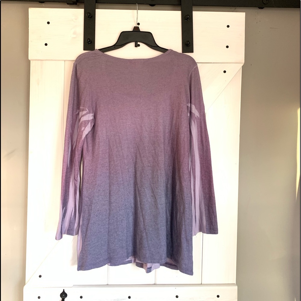 Women’s DB Sport Bohemians Purple Flowy Tunic Sweater Flared Sleeves Medium - Picture 10 of 11